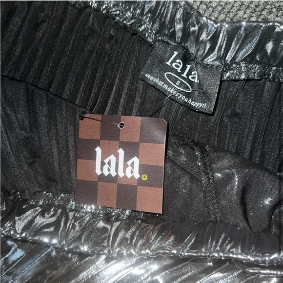 Dressed in LALA Metallic Pleated Midi Skirt in Sterling Silver - Picture 3 of 5